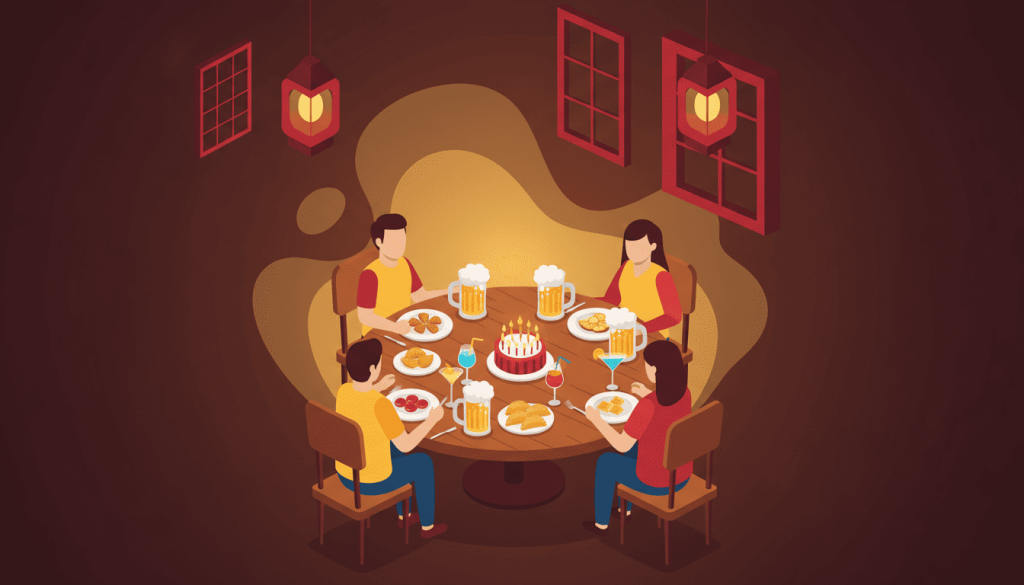 Aniversário em restaurante no RJ com mesa para grupos