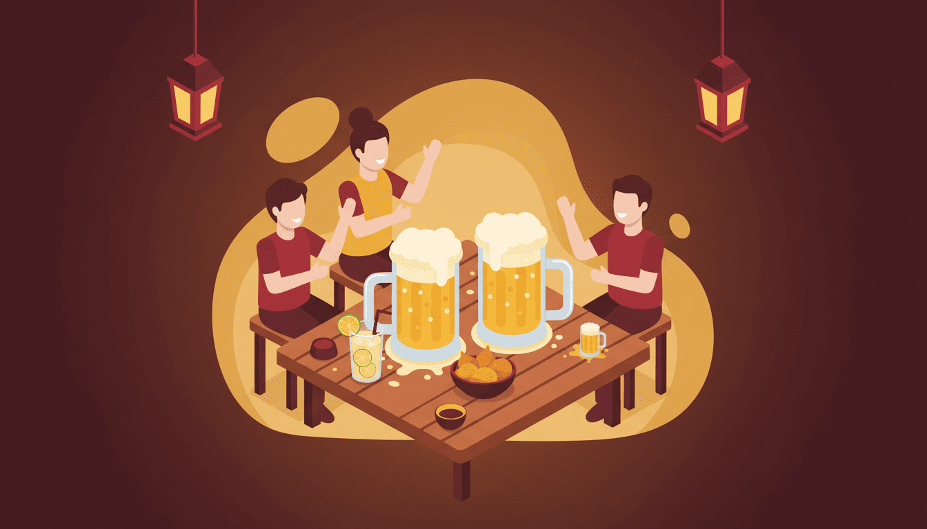 Dose dupla de chopp no Flamengo com petiscos e clima de happy hour