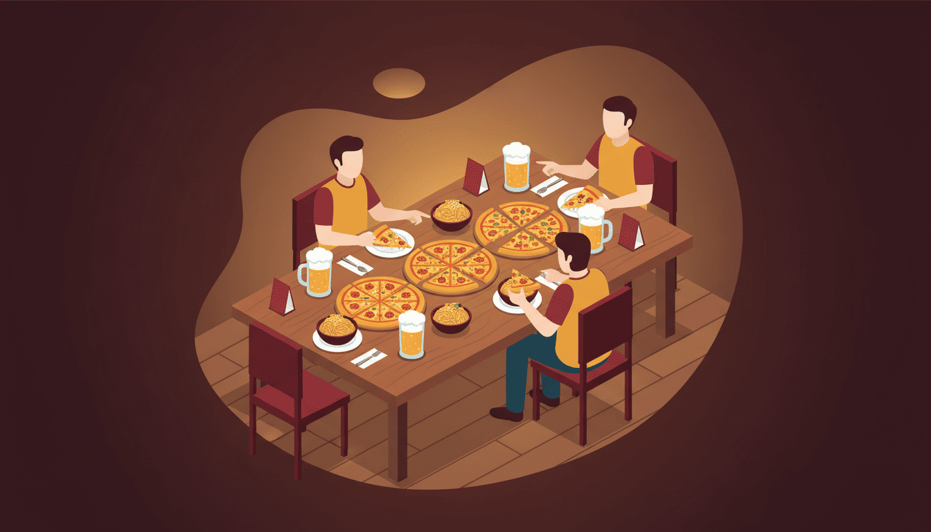 Rodízio no Grajaú RJ com pizza, massas e mesa de grupo